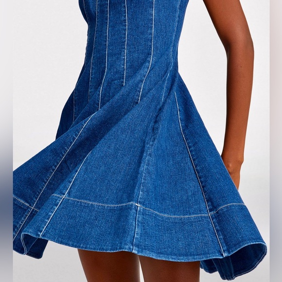 🌺🎉HP🎉🌺 NWT Staud Wells Denim Mini Dress - Picture 7 of 16